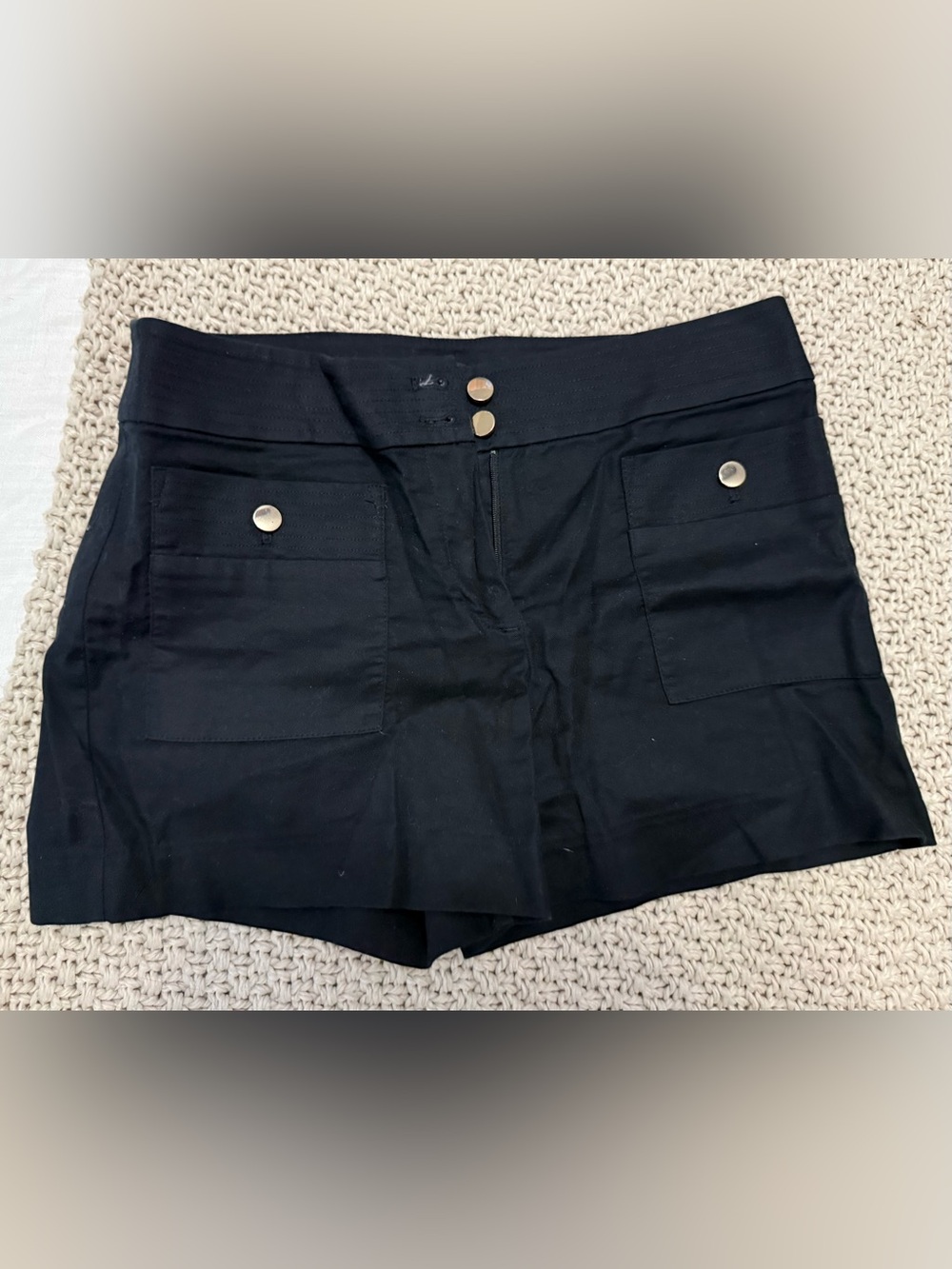 LOFT Black High-Waist Sailor Pocket Shorts- Size 2